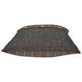 Artisan Furniture Quinn Pewter Tweed & Black Button Cushions, Set of 2 – Wool-Texture Scatter Cushions