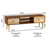 Edison Large TV Stand with Scandinavian-Inspired Tapered Legs and Media Storage – Living Room TV Unit