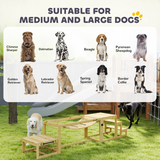 PawHut 3-Piece Wooden Dog Agility Training Set with Soft Bridge, Pause Platform & Ladder – Natural Wood