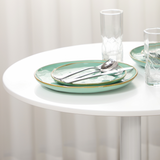 HOMCOM Round 2-Seater Dining Table with Steel Base and Non-Slip Pads – Compact Kitchen & Balcony Table