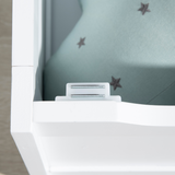 Kids Storage Bench with 27.3L Compartment & Lid Safety Bar – Pinewood Seat with Moon and Stars Pattern