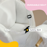 HOMCOM Kids Rabbit Rocking Horse with Realistic Sounds and Safety Belt – Poplar Wood Rocker, White