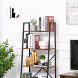 4-Tier Minimalist Ladder Shelf Unit with Steel Frame & MDF Shelves – Home Display Storage Bookcase