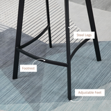 HOMCOM Set of 2 Industrial Bar Stools with Steel Legs & Footrest – Kitchen & Home Bar Seating, Brown