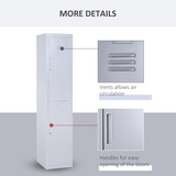 Vinsetto 1.8m Lockable Steel Locker Cabinet with 2 Compartments and Shelves – Office, Gym and Garage Storage