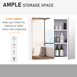 HOMCOM Wall-Mounted Bathroom Mirror Cabinet with Adjustable Shelf – Space-Saving Toiletry Storage