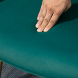 HOMCOM Button-Tufted Armchair & Footstool Set with Gold-Tone Steel Legs – Dark Green
