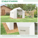 Outsunny 2 x 3m Tunnel Greenhouse with UV PE Cover, Wide Roll-Up Door & Windows – Steel Frame, White