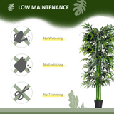 Outsunny Artificial Bamboo Tree, 1.8m – Green Bamboo, Black Pot