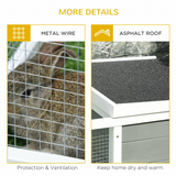 Pawhut Rabbit Hutch with Run Cover & Water-Resistant Asphalt Roof – Indoor & Outdoor Small Animal Cage