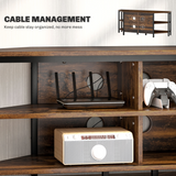 HOMCOM Corner TV Stand for TVs up to 50" with Four Open Shelves – Space-Saving Media Unit, Rustic Brown