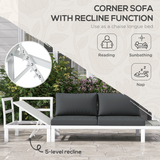 Outsunny Garden Corner Sofa Set steel frame close-up