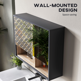 HOMCOM Wall-Mounted Bathroom Mirror Cabinet with Eight Compartments and Shelves, Grey