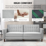 HOMCOM sofa bed rubber wood leg detail