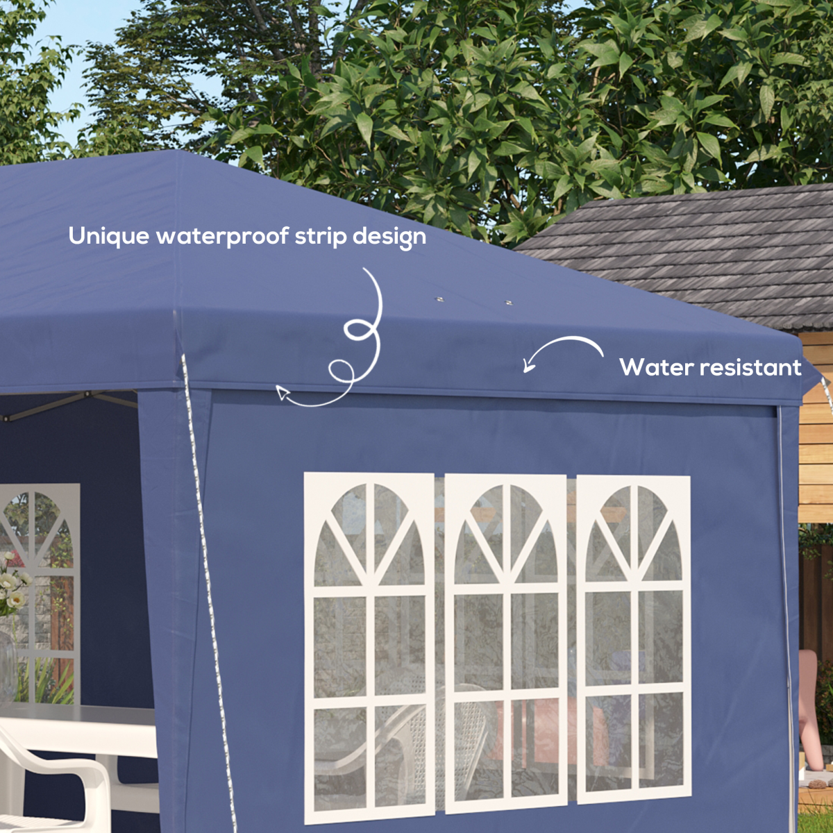 Outsunny 3x6m Heavy-Duty Gazebo Marquee Party Tent with 4 Removable Walls & Steel Frame – Garden Events, Blue