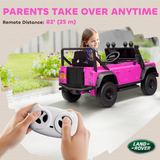 Land Rover Defender 110 SVX Licensed 12V Kids Electric Ride-On Truck with 2.4G Remote & Music, Pink