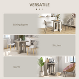 HOMCOM Folding Drop Leaf Dining Table with Safety Latch – Extendable Kitchen Table, Grey