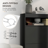 HOMCOM Wall Mounted or Freestanding Shoe Cabinet with 2 Flip Drawers – Slim Hallway Storage, Black