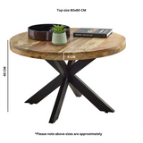 Indian Hub Surrey Solid Mango Wood Coffee Table with Metal Spider Legs – Handmade Industrial Style