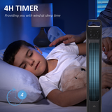 HOMCOM Oscillating Tower Fan with Remote Control & 4-Hour Timer – Slim Cooling for Home or Office