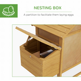 Small Wooden Chicken Coop with Nesting Box, Outdoor Run, Ramp & Slide-Out Tray – Hen House, 150.5 x 54 x 87cm