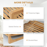 HOMCOM Bamboo Shoe Rack, 3-Tier Shoe Storage Shelf for 9 Pairs – 76 x 33 x 51cm
