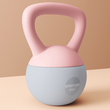 Soft Body Kettlebell 6kg with Non-Slip Ergonomic Handle – Home Gym Strength Training, Pink and Grey
