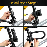 Heavy Duty D Lock for Bikes, Scooters and Motorcycles – Hardened Shackle, Bracket and 2 Keys, Black