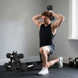 Dumbbell Set with Storage Rack, 36kg Total (2 x 4kg, 2 x 6kg, 2 x 8kg) – Rubber-Coated Cast Iron Weights, Black