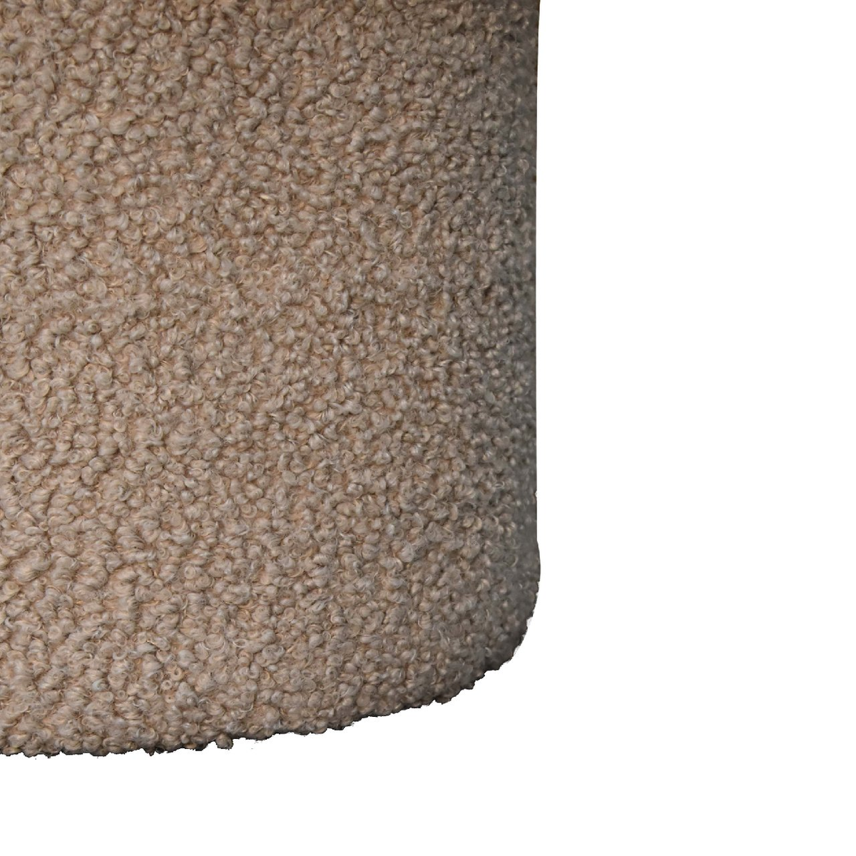 Artisan Furniture Mushroom Footstool in Solid Wood with Mud Boucle Upholstery – Contemporary Seat, Brown