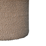 Artisan Furniture Mushroom Footstool in Solid Wood with Mud Boucle Upholstery – Contemporary Seat, Brown