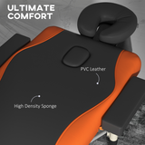 HOMCOM Portable Folding Massage Table with Face Rest & Carry Bag – Lightweight Aluminium, Orange
