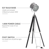 Industrial Adjustable Tripod Searchlight Floor Lamp, 110–155cm with Tilting Head – Reading Corner Lighting