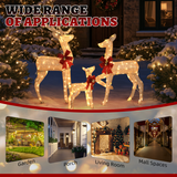 Lighted Christmas Reindeer Family – 3 Piece Outdoor Set with 210 Warm White Lights