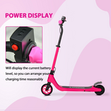 HOMCOM Kids Electric Scooter, 120W with Battery Level Display & Rear Brake – E-Scooter for Ages 6+, Pink
