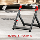 HOMCOM Motorcycle Wheel Balancer Truing Stand with Spoke Wrench – Foldable Steel Frame for Wheels up to 23in, Black