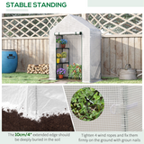 Outsunny Portable Outdoor Greenhouse with Two Wire Shelves and Zippered Door – Gardening Plant Grow House
