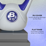SPORTNOW 6kg Kettlebell with Wide Handle & Flat Base – Home Gym Strength Training Weight, Purple and Grey