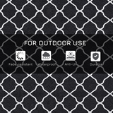 Outsunny Reversible Waterproof Outdoor Rug with Carry Bag, 182 x 274 cm, Black