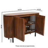 Slatted Mango Wood Large 2 Door Sideboard – Hand-Crafted Solid Mango Cupboard Storage Furniture