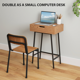HOMCOM Industrial Vanity Desk with Flip-Up Mirror, 16 Hidden Compartments and Steel Legs – Natural Wood Effect