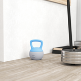 10kg Soft Kettlebell with Non-Slip Handle & Flat Base – Home Gym Strength and Cardio Training, Light Blue and Grey