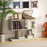 Rattan-Effect 3-Tier S-Shape Side & Coffee Table – Narrow Display Stand for Small Spaces