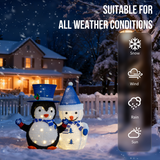 Set of 2 Lighted Plush Penguin and Snowman Christmas Decorations with 100 Warm White Lights – Indoor & Outdoor
