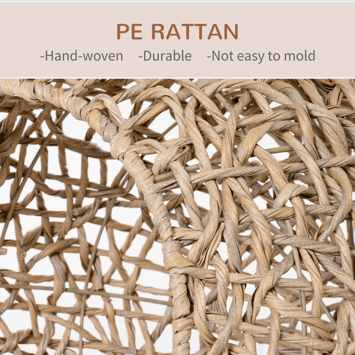PawHut Rattan Elevated Cat House with Cushion – Hand-Woven Kitten Bed Pet Furniture, Natural