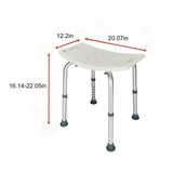 Height-Adjustable Aluminium Bath & Shower Chair – Tool-Free Assembly, White