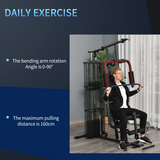 HOMCOM Multifunction Home Gym with Dual Press Arm & Leg Developer – Full-Body Strength Training Station