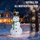 1.2m Pre-Lit Pull-Up Snowman & Squirrel Christmas Decoration with 120 White LEDs – Indoor & Outdoor Yard Decor