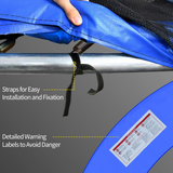 HOMCOM 8ft Trampoline Pad with 500D PVC Top & EPE Foam – Replacement Safety Surround Spring Cover