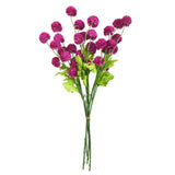 Leaf Artificial Dahlia Pompom Stems with Five Blooms & Wired Stalks, Pack of 6 – 50cm Home & Event Decor, Pink